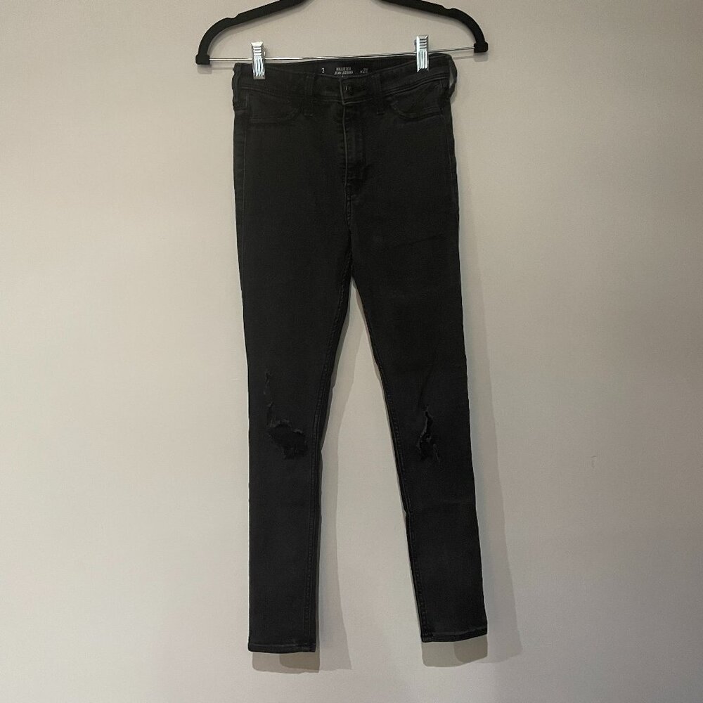 Hollister Black Ripped Jean Leggings